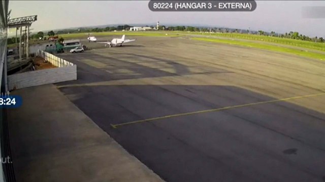 Duas pessoas morrem após avião bater no chão e explodir em aeroporto de empresa em Cuiabá