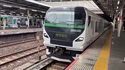 【友達提供】2023-09-09 日光発茅ヶ崎行き　E257系5000番台ON92編成修学旅行便が大宮駅4番線から発車するシーン(9883M)