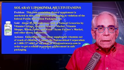 Solaray Liposomal Multivitamins Are Sold In Child Unsafe Packaging