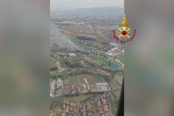 Incendio Roma oggi, il video dall'elicottero