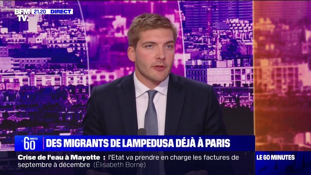 Migrants de Lampedusa à Paris: Il faut rapidement enclencher les procédures qui permettent de départir ceux qui sont en exil économique et ceux qui demandent légitimement l'asile diplomatique , pour Robin Reda (Renaissance)