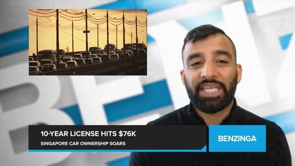 Car ownership in Singapore hits record high as 10-year license costs soar to $76,000