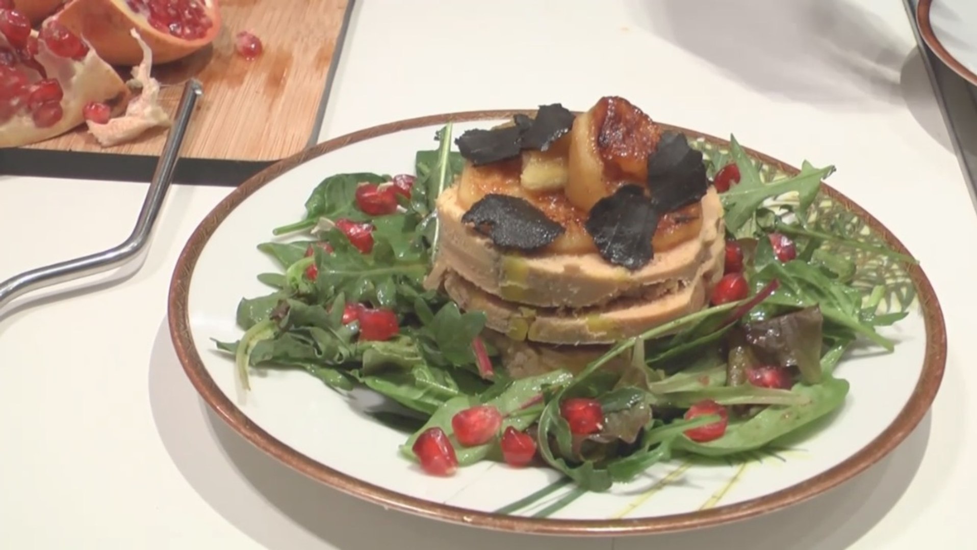 Milhojas de foie con manzana