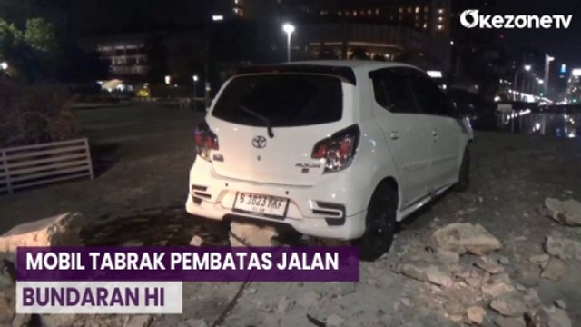 Diduga Mabuk, Mobil Dikemudikan Remaja Tabrak Pembatas Jalan di Bundaran HI