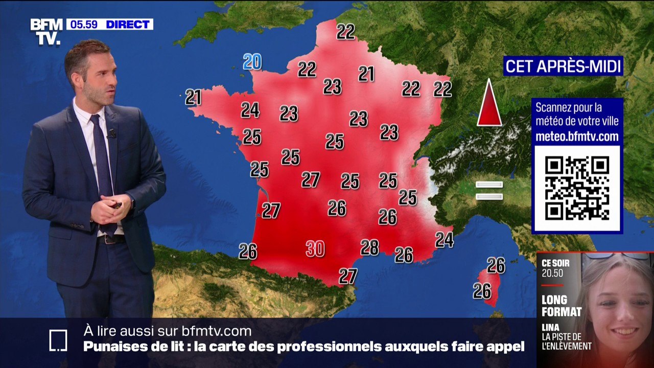 Plein soleil à l'Ouest avec jusqu'à 30°C à Toulouse, un ciel un peu plus voilé à l'Est ce vendredi