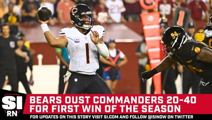 Télécharger la video: Chicago Bears Gets First Season Win, 40-20, Against Washington Commanders on TNF