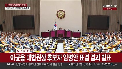 [속보] 이균용 대법원장 후보자 인준 부결…35년 만에 처음