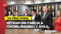 PRI retira militancia a senadores Osorio Chong, Ruiz Massieu y Eruviel Ávila