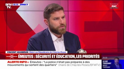Émeutes: "L'organisation de la police n'était pas prête à des mouvements qui sortent des quartiers" affirme Vincent Jeanbrun (maire de L'Haÿ-les-Roses)