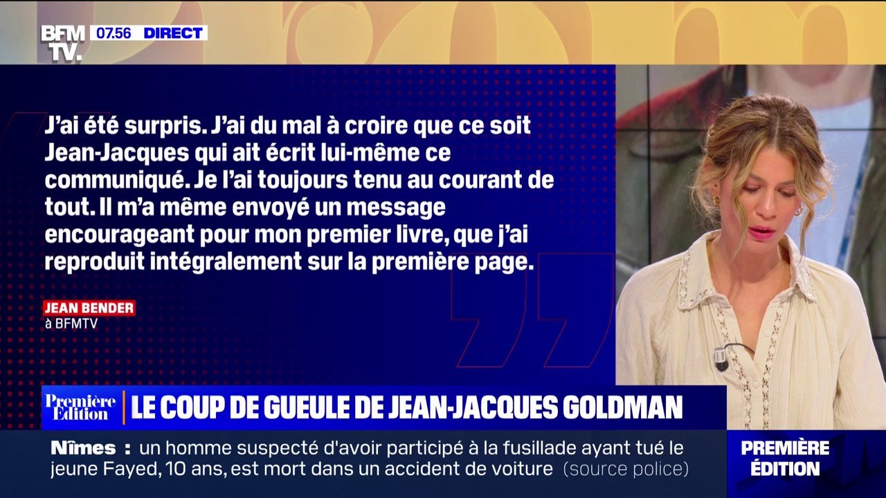 "Je l'ai toujours tenu au courant de tout": Jean Bender, qui a écrit un livre sur Jean-Jacques Goldman, réagit au coup de gueule du chanteur