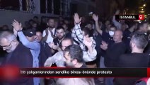 İBB çalışanlarından sendika binası önünde protesto