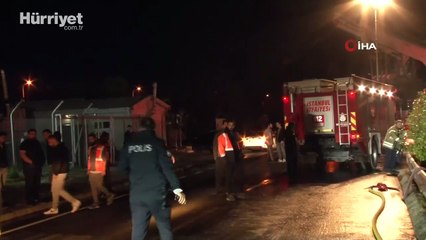 Lüks araçların yüklü olduğu TIR alev alev yandı