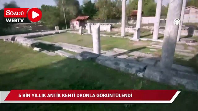 Beş bin yıllık Aizanoi Antik Kenti’nin zenginlikleri dronla görüntülendi