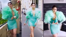 Paris Fashion Week 2023: Urvashi Rautela Sky Blue Mini Dress Look,Betrement Paris Clutche...