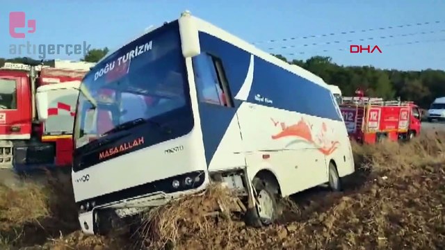 Tekirdağ'da servis minibüsü kaza yaptı: 3 işçi yaralandı