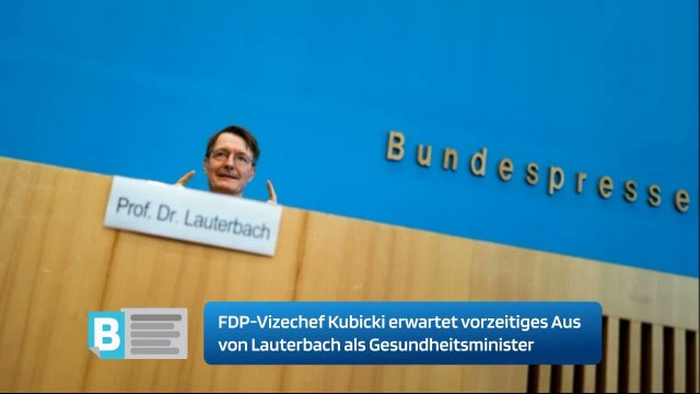 FDP-Vizechef Kubicki erwartet vorzeitiges Aus von Lauterbach als Gesundheitsminister