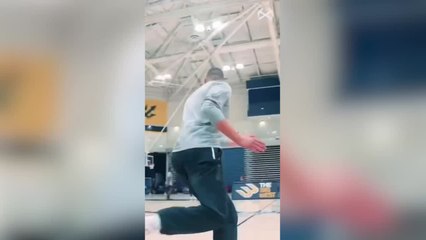 WATCH: Jokic makes impressive grab as Nuggets run football routes