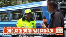 Conductor de bus sufre paro cardiaco