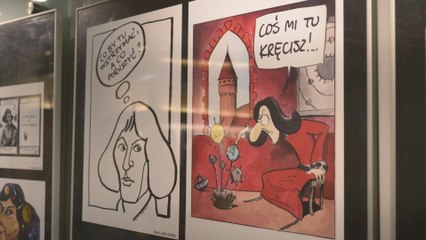 Karykatury Mikołaja Kopernika Olsztyńskim Planetarium (WIDEO)
