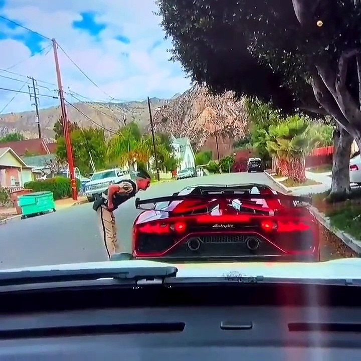 Il assomme un policier en ouvrant la porte de sa Lamborghini lors d'un contrôle sans faire exprès (Vidéo) !