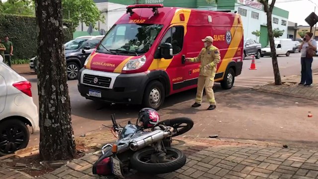 Motociclista fica ferido ao se envolver em acidente no Centro