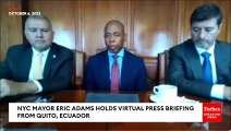 NYC Mayor Eric Adams Asked Point Blank About Wall, Compliance With Federal Deportation Demands During Trip To Ecuador