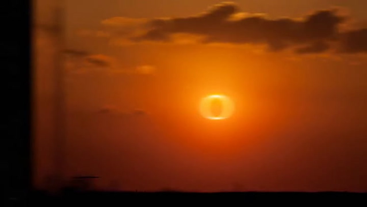 Annular Solar Eclipse, Moon, Pleiades Star Clus...