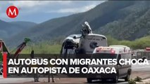 Sube a 18 la cifra de muertos por la volcadura de un autobús con migrantes en Oaxaca