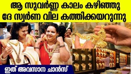 റെക്കോര്‍ഡ് വിലക്കുറവില്‍ നിന്ന് സ്വര്‍ണം കത്തിക്കയറുന്നു, ഇനി പിടിച്ചാല്‍ കിട്ടാത്ത പോക്ക്
