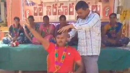 నాగర్ కర్నూల్: మండలం కోసం అరగుండుతో నిరసన