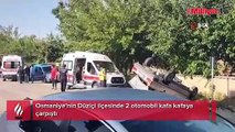 Otomobiller kafa kafaya çarpıştı! Kaza anı kamerada