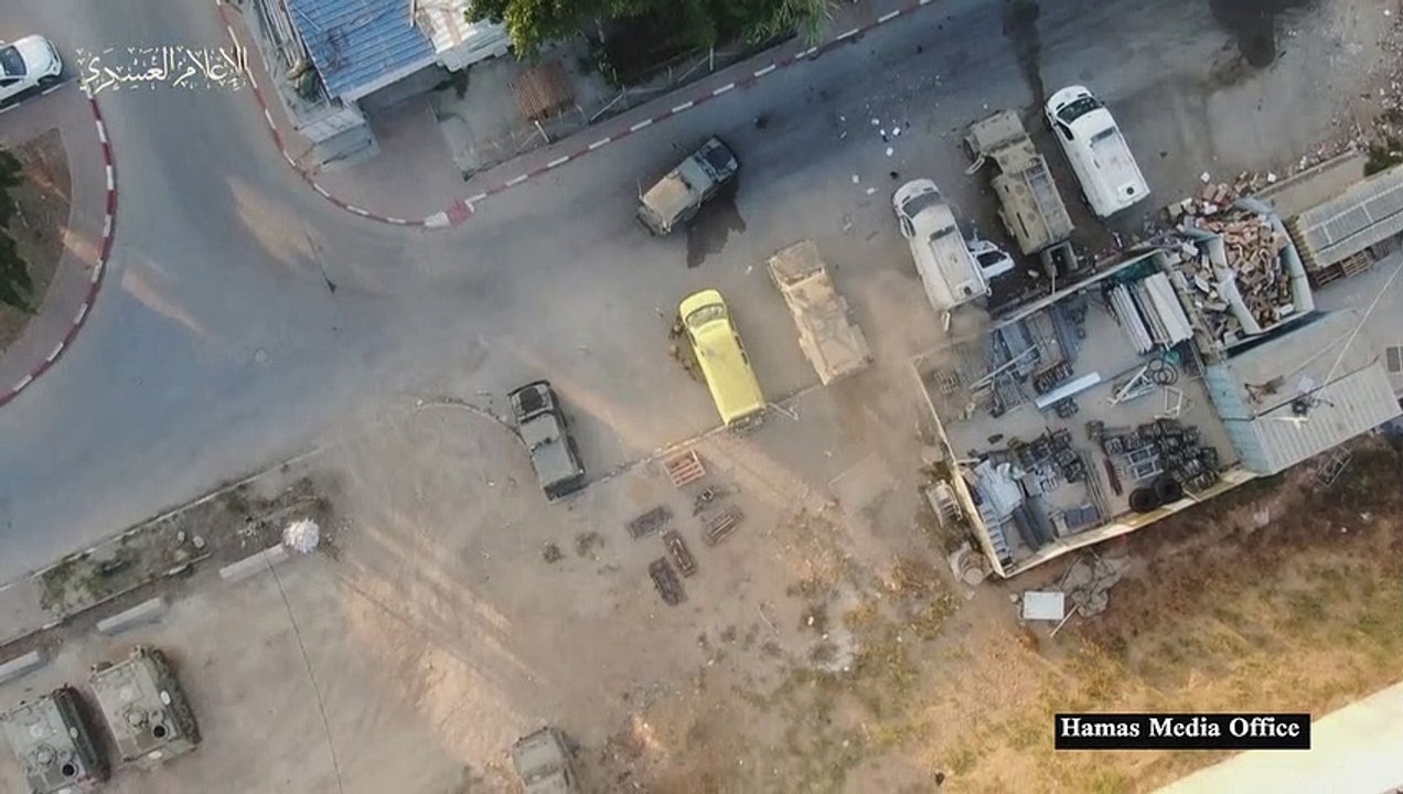 هجوم بطائرة مسيرة فلسطينية على جنود إسرائيليين وفق مشاهد نشرتها حركة حماس