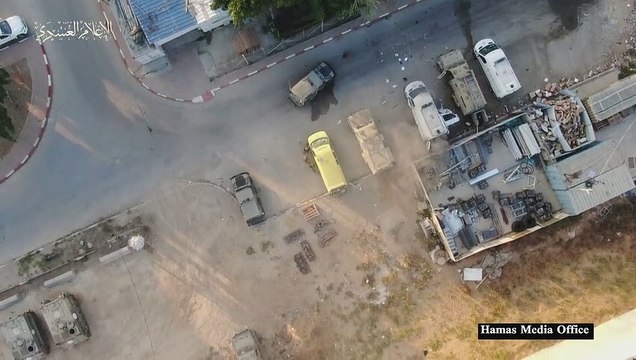 هجوم بطائرة مسيرة فلسطينية على جنود إسرائيليين وفق مشاهد نشرتها حركة حماس