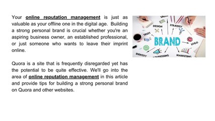 Online Reputation Manage Building a Strong Personal Brand on Quora