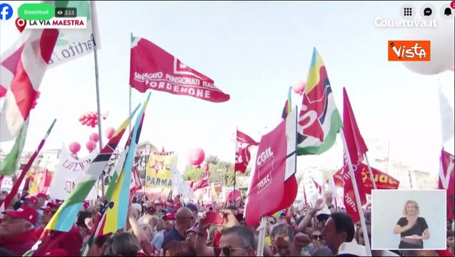 Marelli non si tocca , il grido della piazza Cgil accoglie Maurizio Landini sul palco