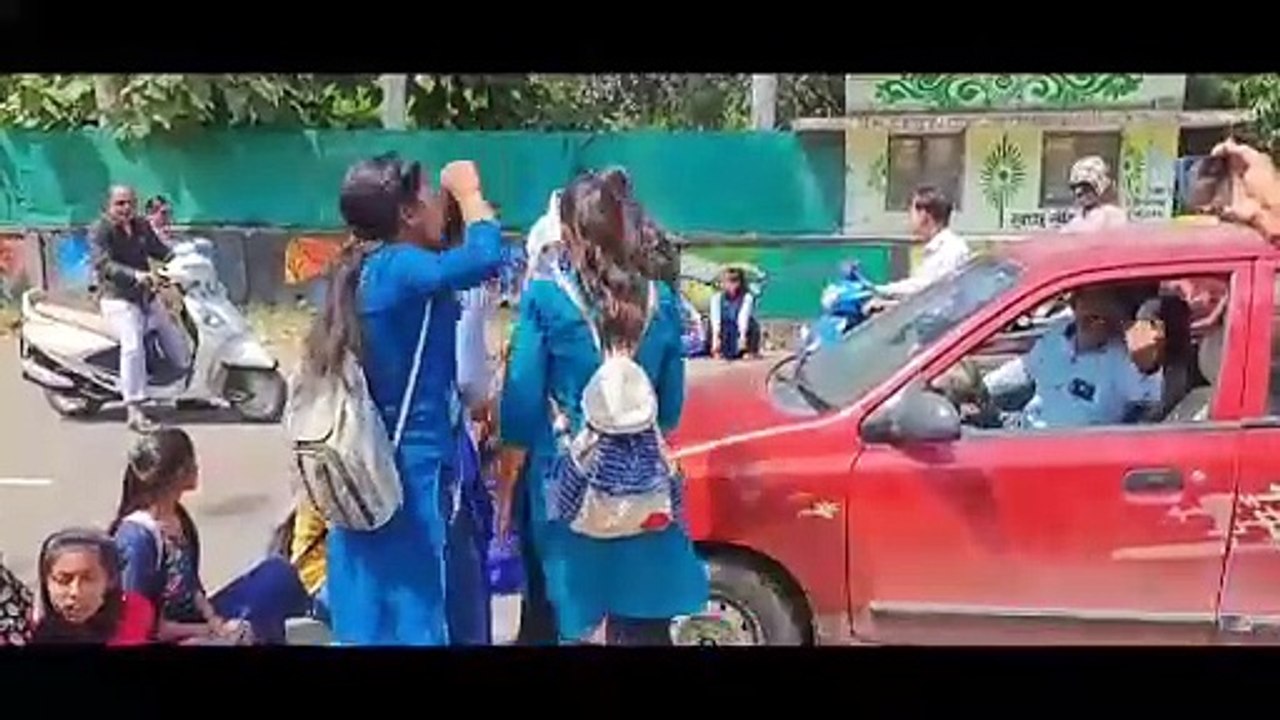 Angry girl students created a blockade