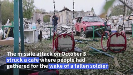 Grief and suspicion in Ukraine village hit by deadly strike