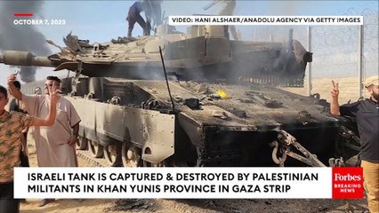 Israeli Tank Is Captured And Destroyed By Palestinian Militants In Khan Yunis Province In Gaza Strip