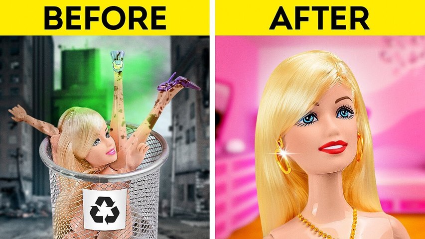 Barbie Transformation Barbie Doll Makeover Hacks And Crafts