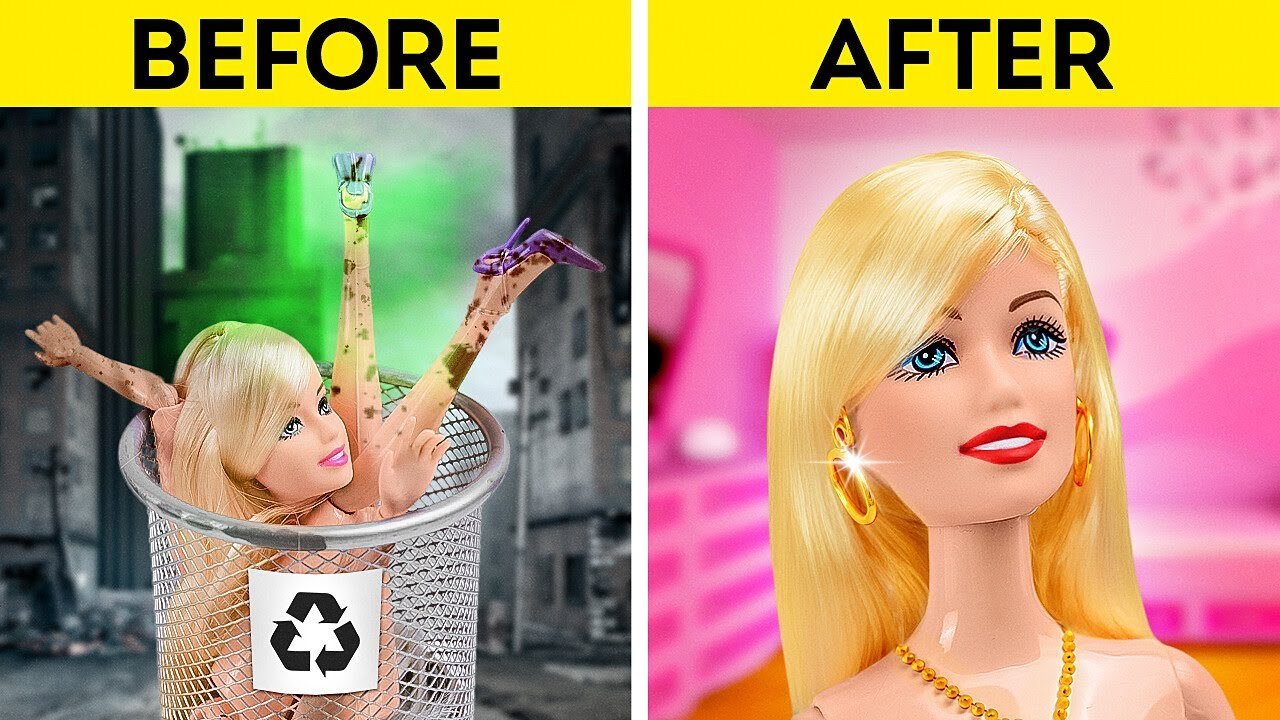 Barbie Transformation! Barbie Doll Makeover Hacks And Crafts