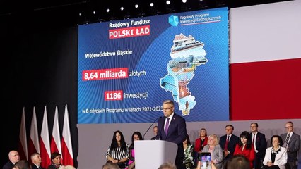 Konferencja w MCK Premier Morawiecki. Reporter: Lucyna Nenow