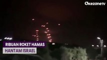 Penampakan Detik-Detik Ribuan Roket Hamas Ditembakkan ke Israel