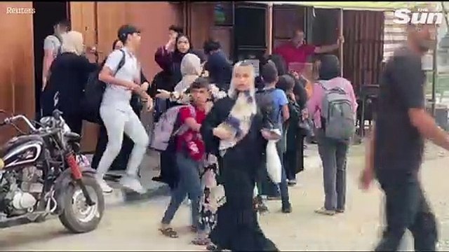 People in Gaza flee homes after mass terror attack by Hamas against Israeli civilians