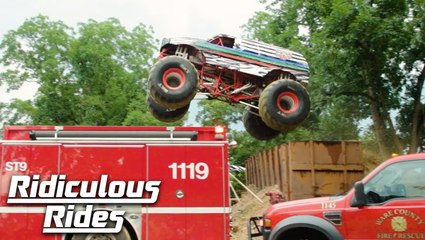 10,000lb Monster Truck Attempts Stunt | RIDICULOUS RIDES