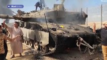 Video shows Palestinians seize Israeli tank on Gaza border