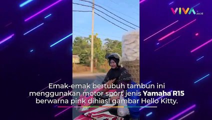 Emak-emak Nyentrik, Jual Kerupuk Bak Pembalap