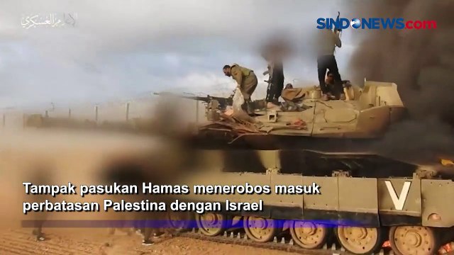 Detik-Detik Pejuang Hamas Menerobos Masuk Pagar Perbatasan Palestina dengan Israel