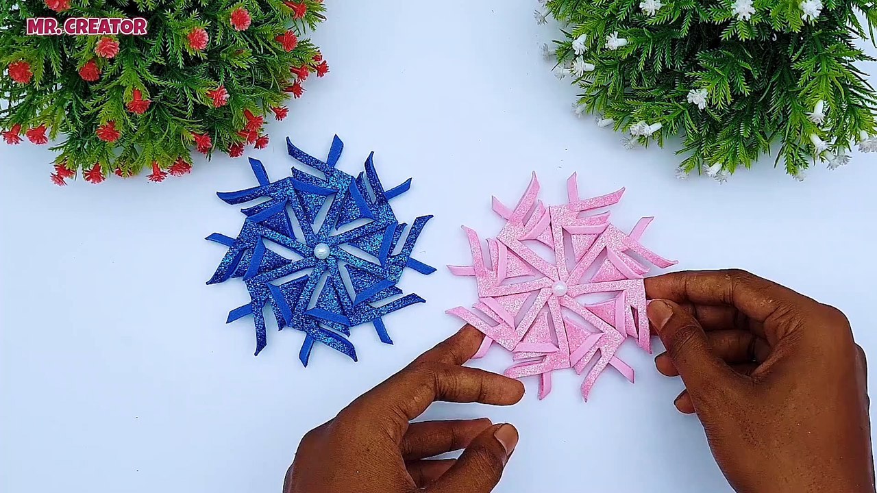 Adorable Christmas Snowflakes Making For Upcoming Christmas Decor | Foamiran Christmas Snowflakes