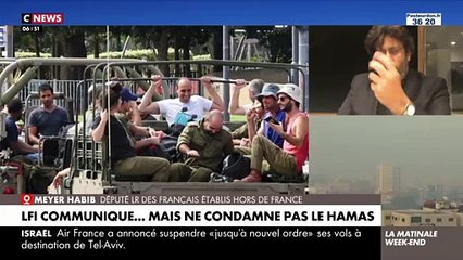 Video herunterladen: Attaque du Hamas - Le député français Meyer Habib furieux contre le leader de la France Insoumise ce matin sur CNews : 