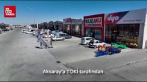 Aksaray'da kentsel dönüşüm kapsamında yeniden inşa edilen iş yerleri